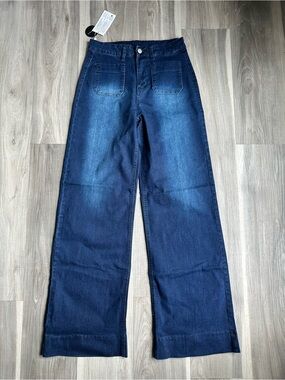 Women’s Wide Leg Jeans - Dark Blue
